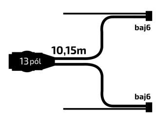 Kabeláž 10,15 m/ 13-pól. zástrčk, s předními vývody QS150, baj6, VAPP (Jokon kom