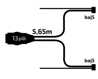 Kabeláž  5,65 m/13-pól. zástrčka, s předními vývody QS150, baj5, VAPP